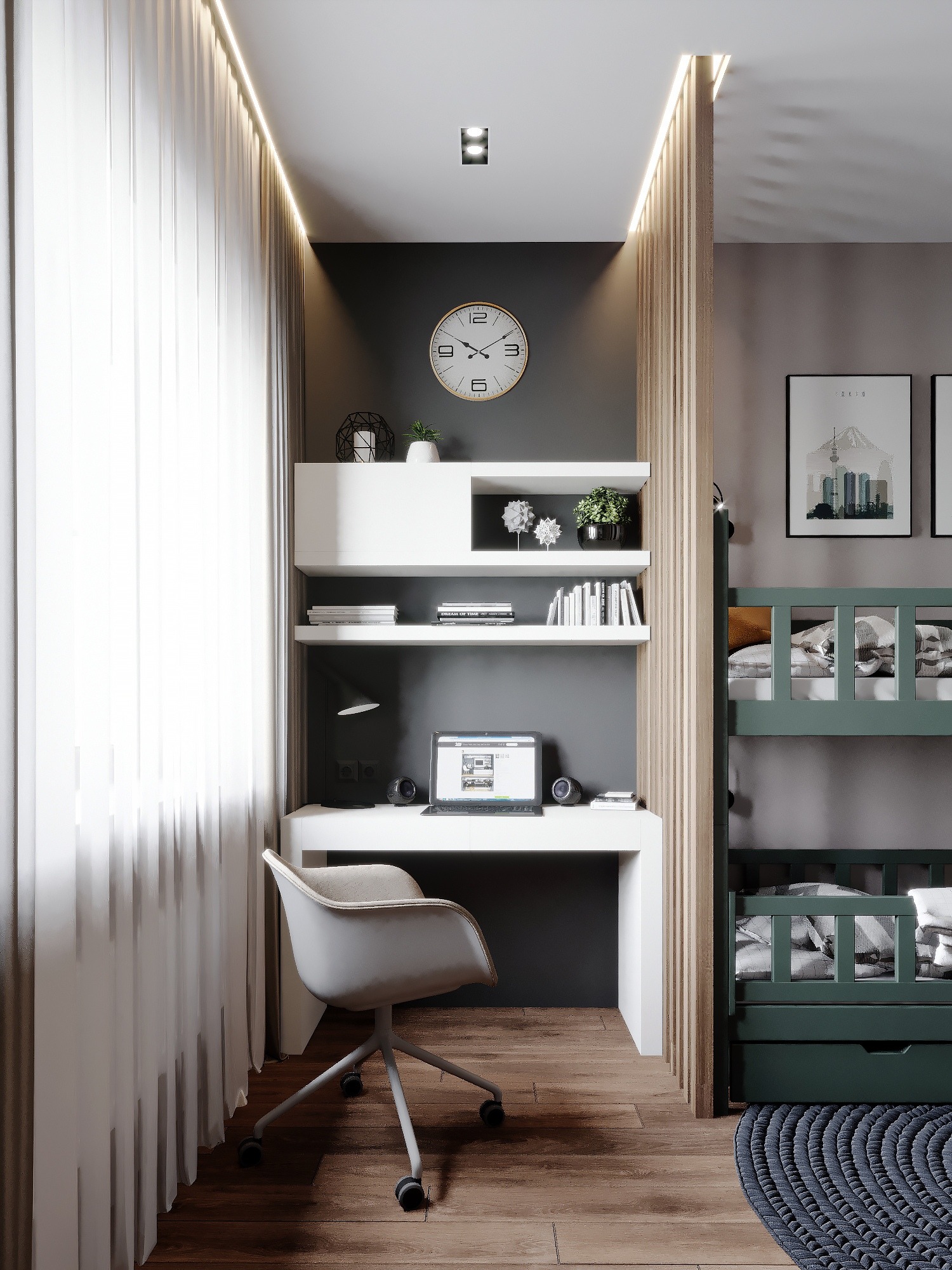 浪漫法式客厅，温馨和谐的家庭角落-27