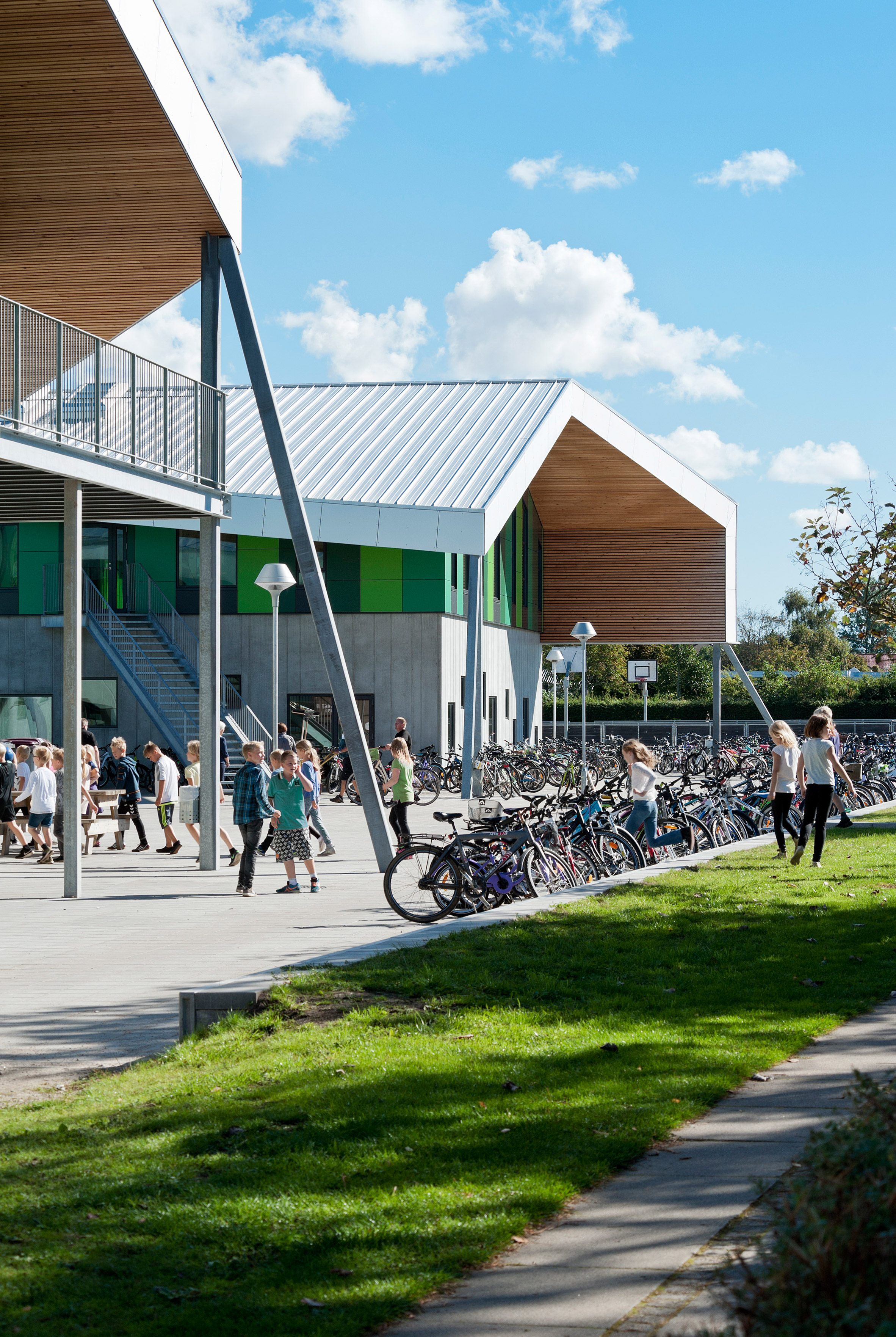 CEBRA completes Danish school with jagged roofs and stripy walls-8