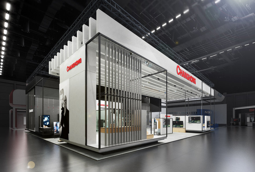 长虹 IFA 柏林展台设计 | 现代建筑模块与智能家居的完美融合-8