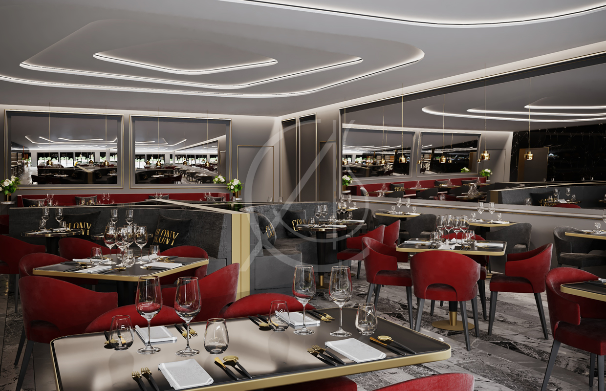 殖民地现代豪华精致餐饮餐厅-7