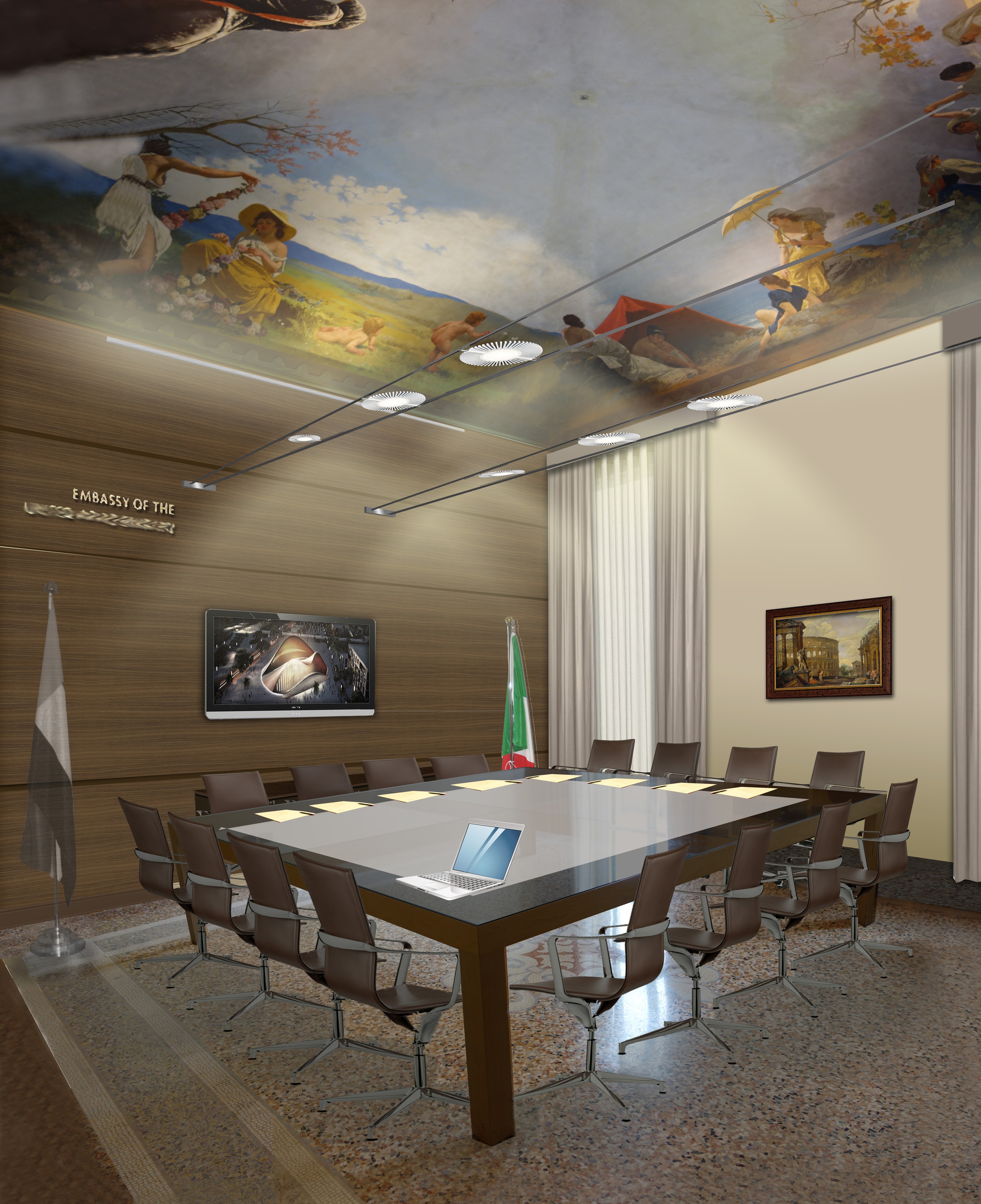 意大利罗马使馆别墅室内设计-29