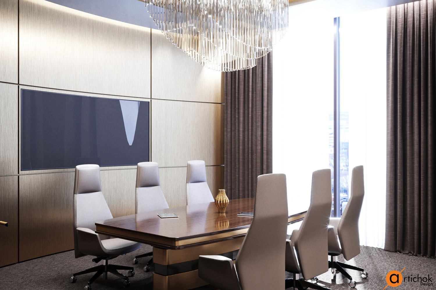 现代奢华办公空间设计-16