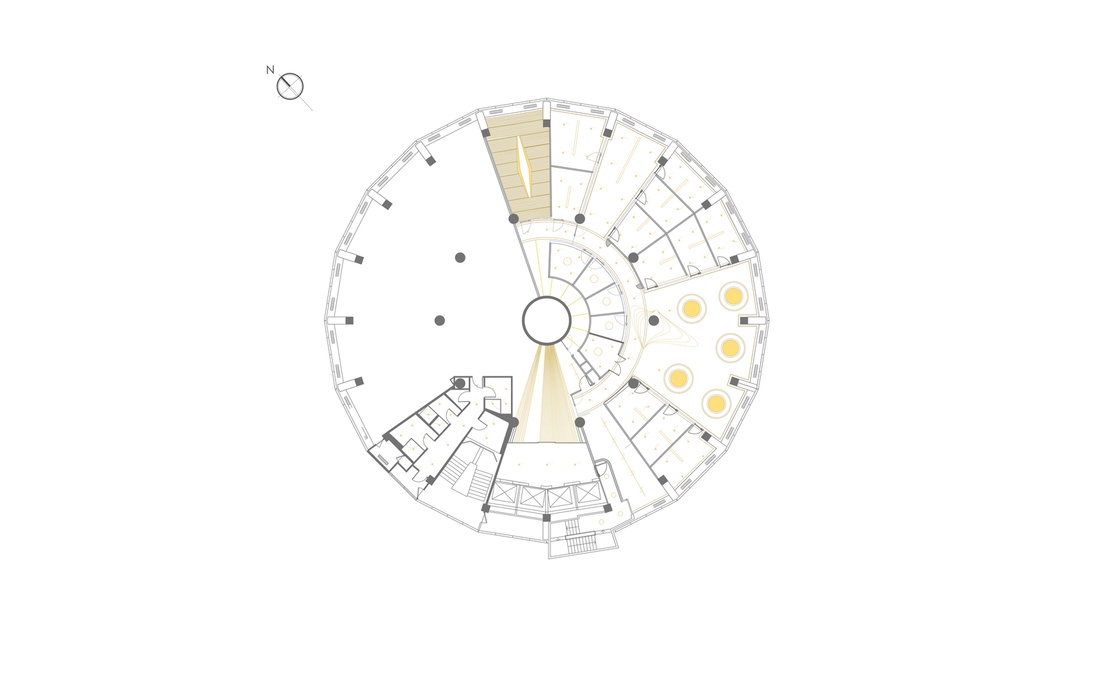 环形办公室的有机流动与自然光应用-41