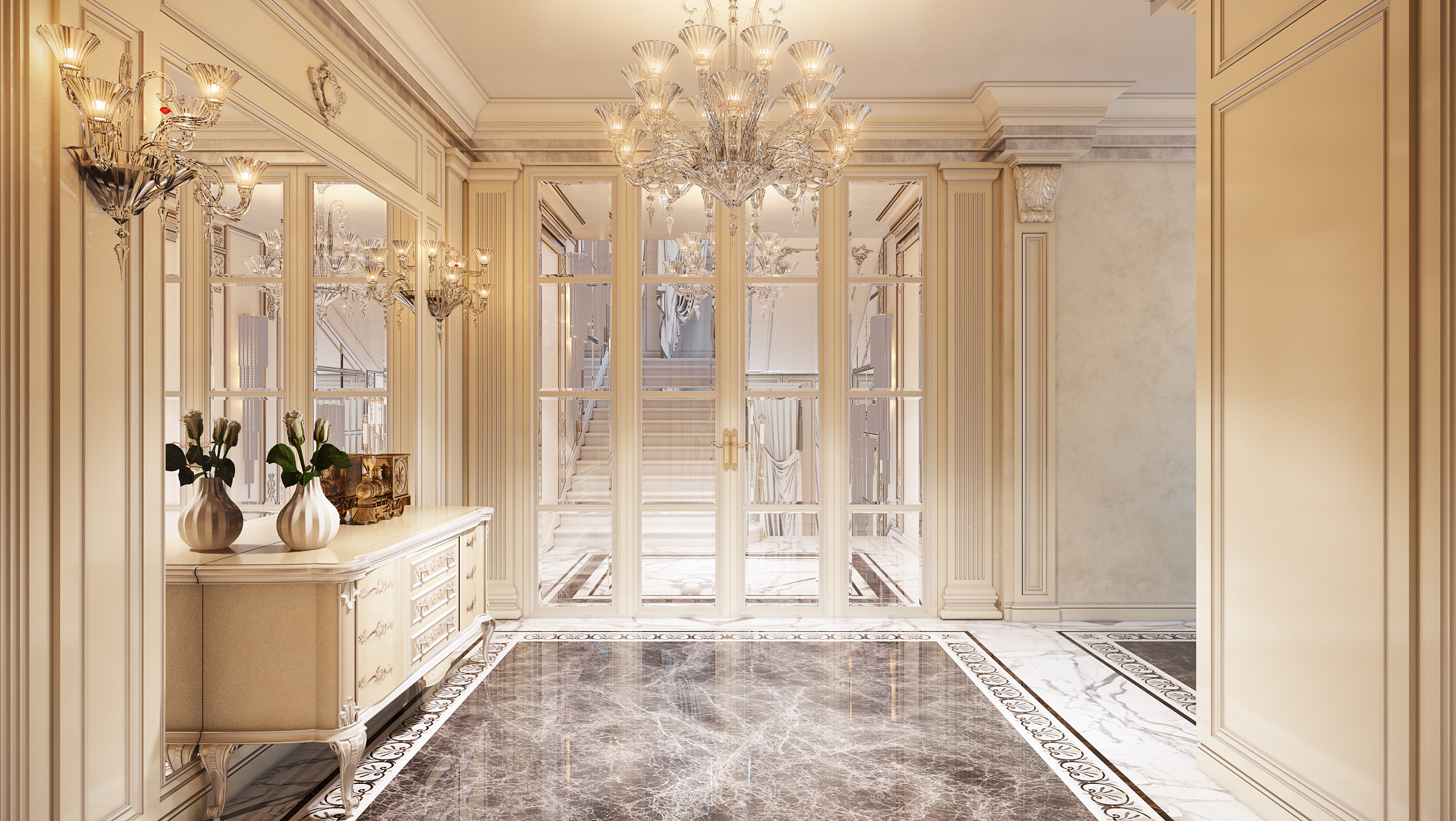 莫斯科轻法式经典住宅设计-41