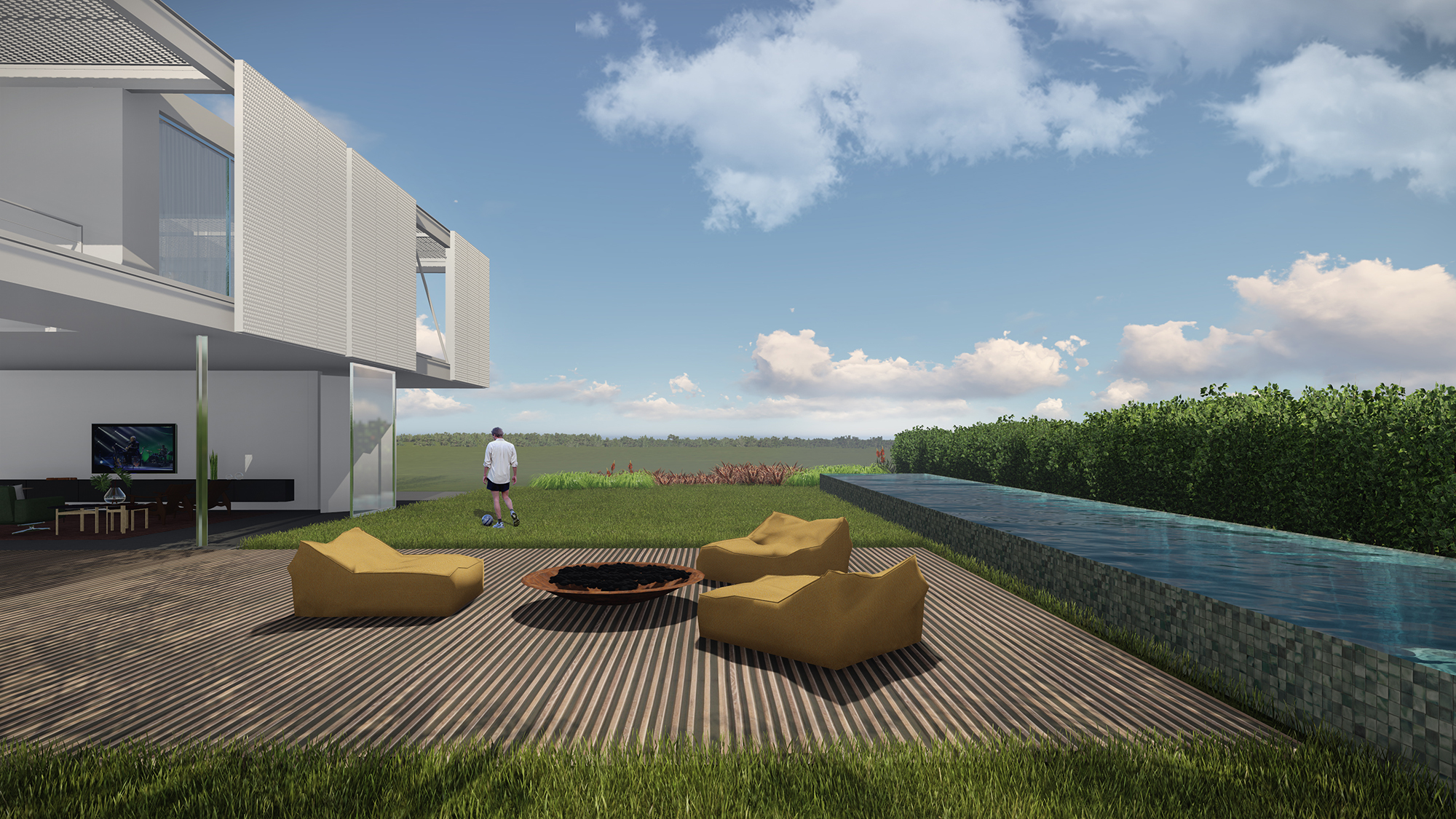 悬浮金属结构光影交织的宜居空间-4