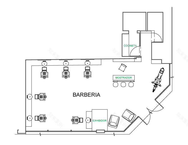 皇家理发店的精致室内设计-42