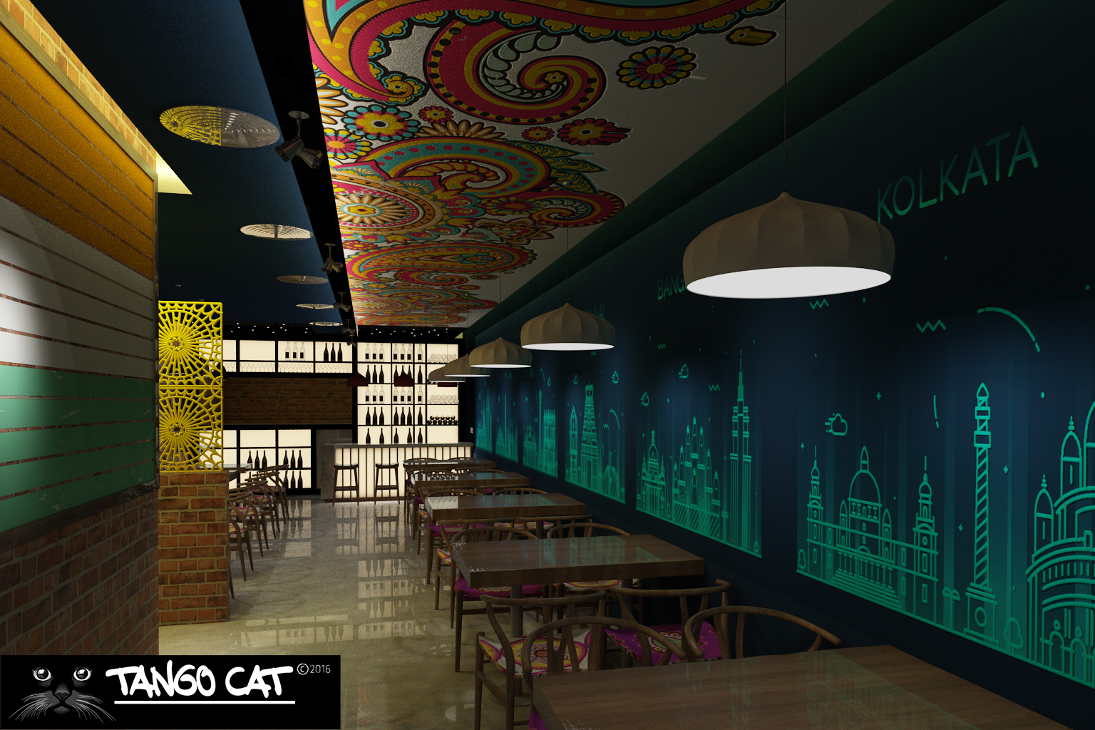 38 街印度自助餐厅 | 砖墙与暗墙的巧妙融合-2