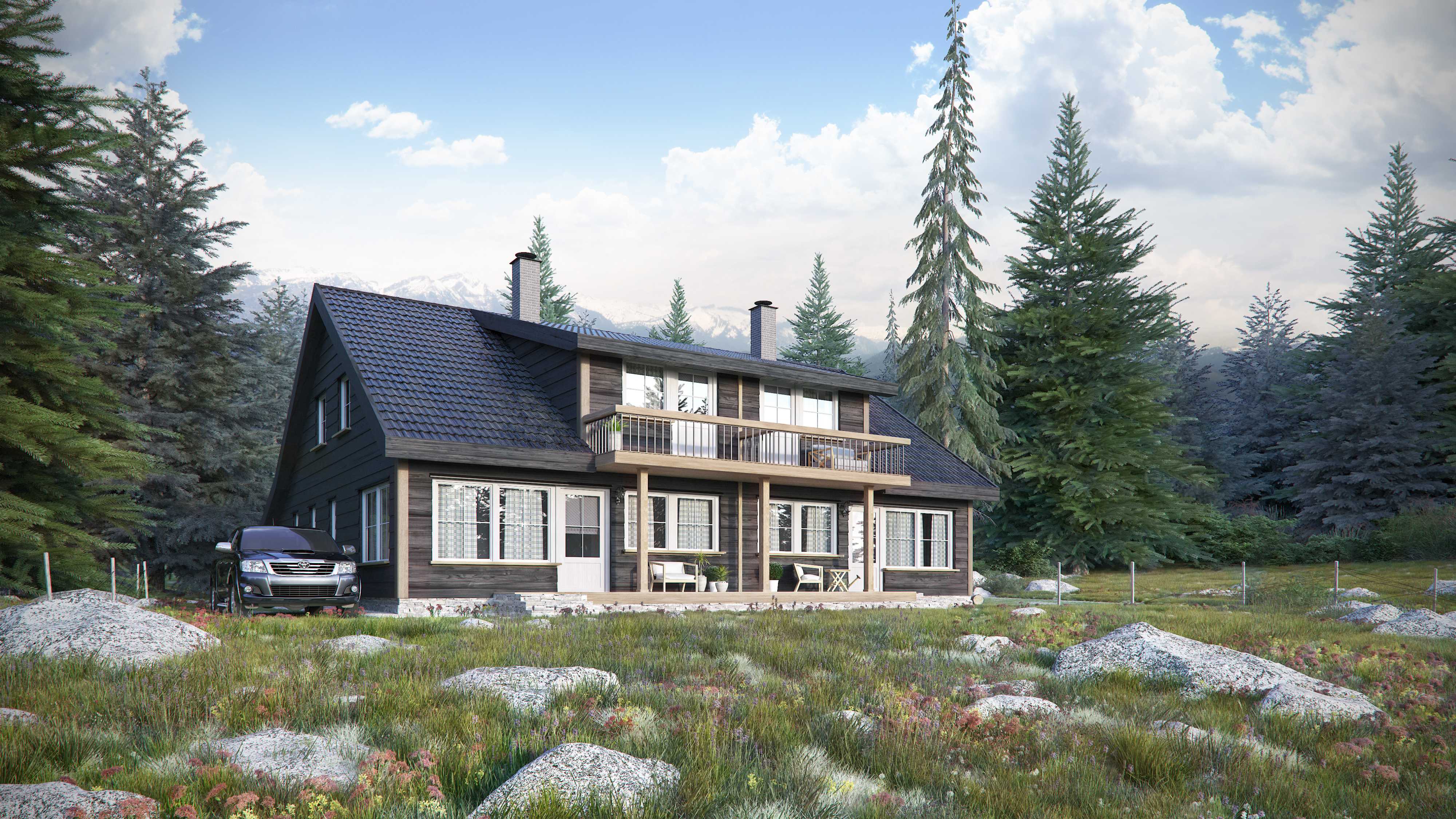 挪威森林中的宁静木屋-9