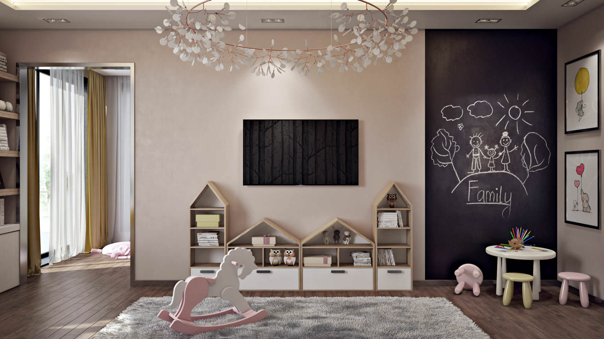 儿童卧室的 3D 建筑可视化魅力-4