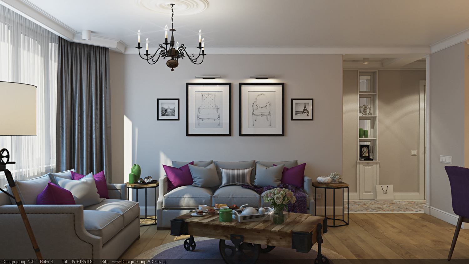 乌克兰基辅私人公寓⑥，现代简约风格客厅-10