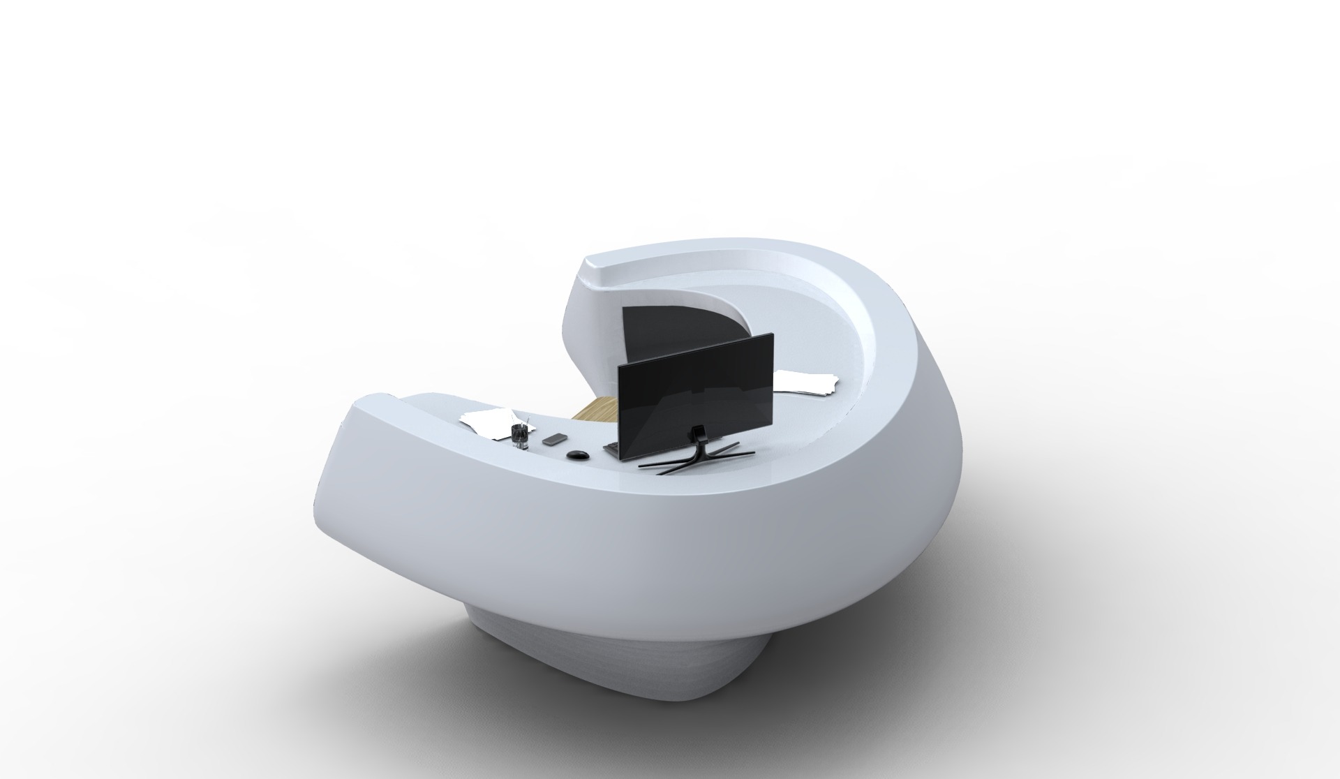 有机造型飞翼接待台-14