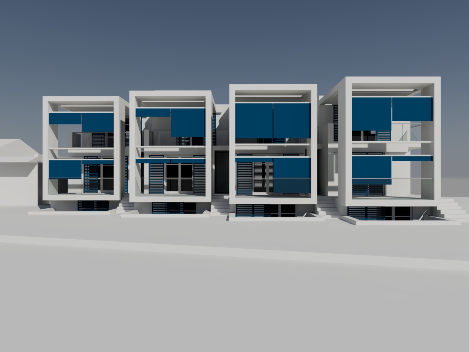 意式四层联排别墅设计-1