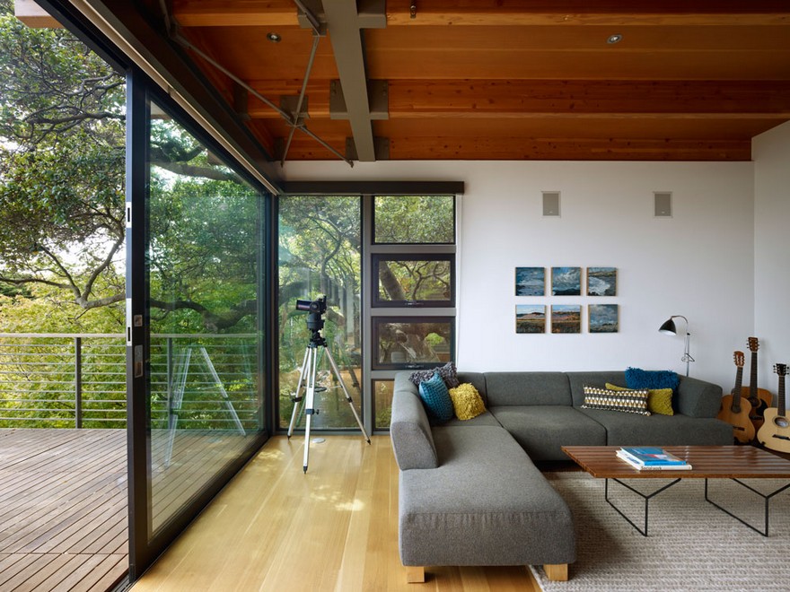 加州索萨利托现代山坡家园-16