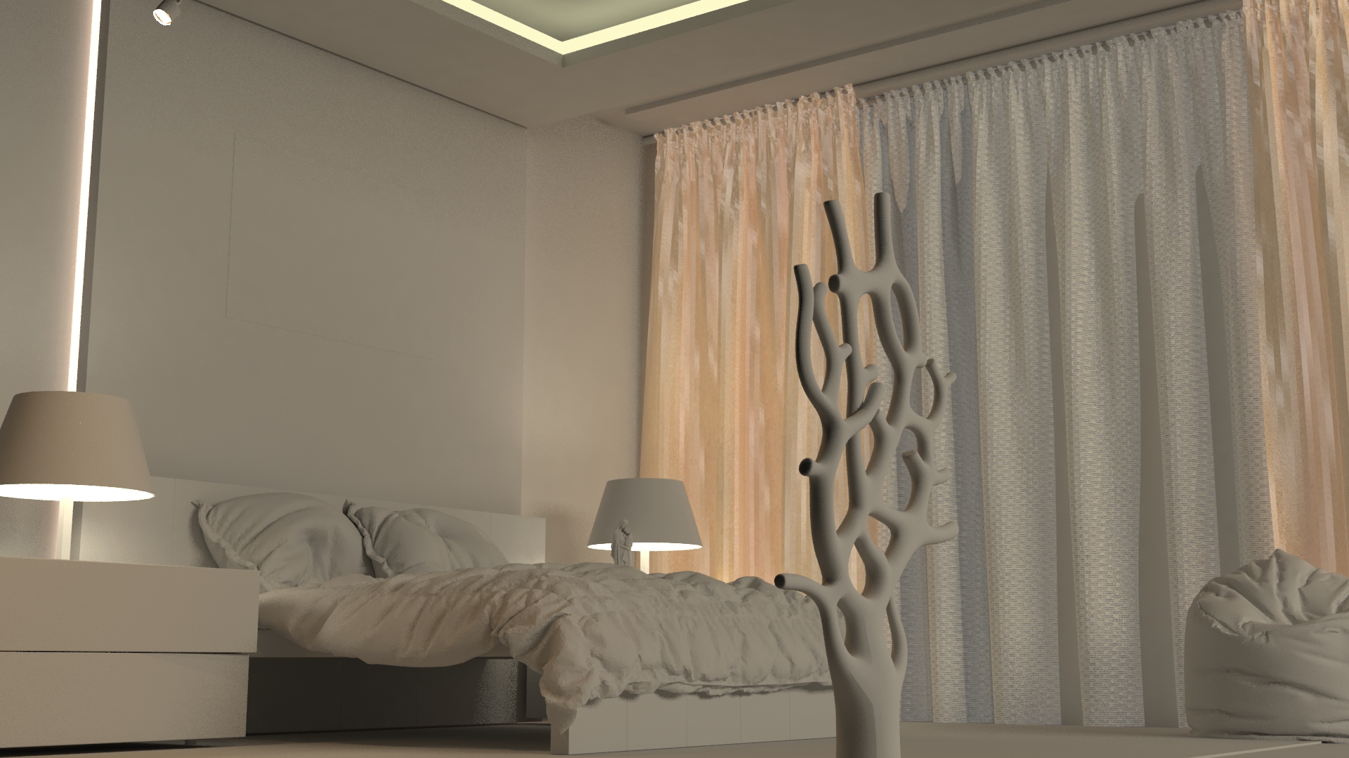 简约卧室设计，360 度全景展示-8