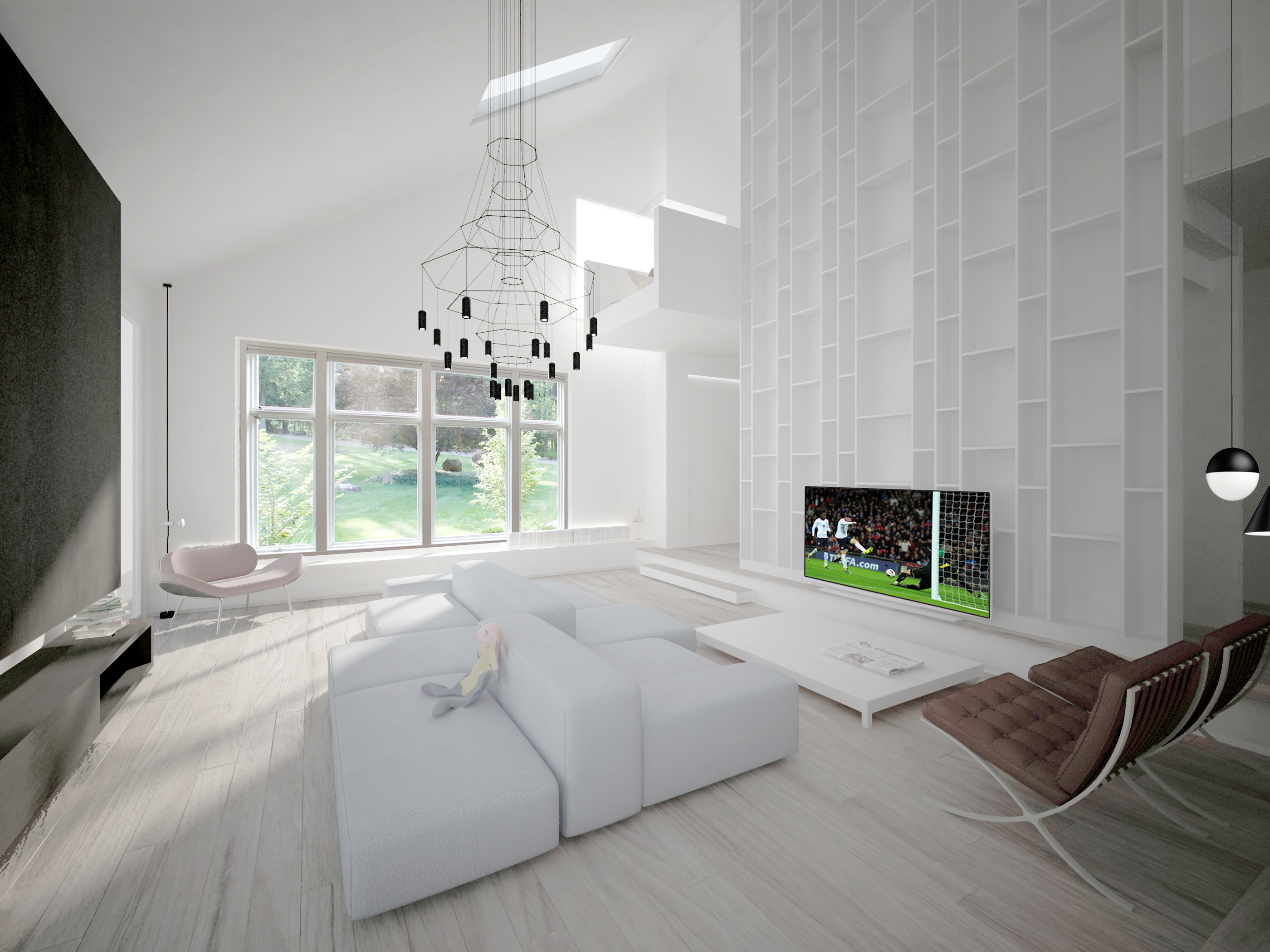 360°全景生活 | 新泽西森林中的家庭活动室-11