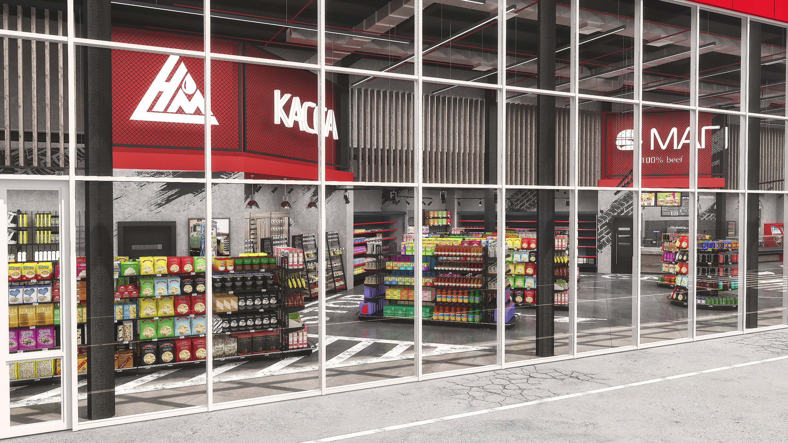 2017 年建设的内夫特马加尔石油公司加油综合体商店室内设计-9