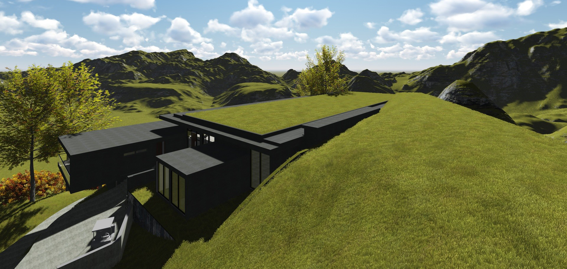 山间周末度假屋设计-11