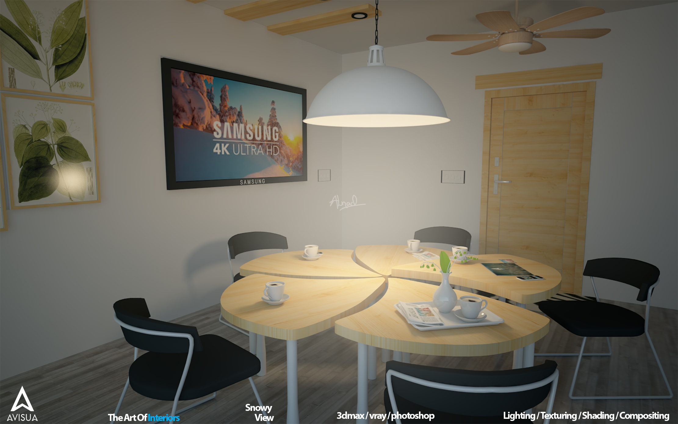 Architecture - Room / Round Modern Table-14