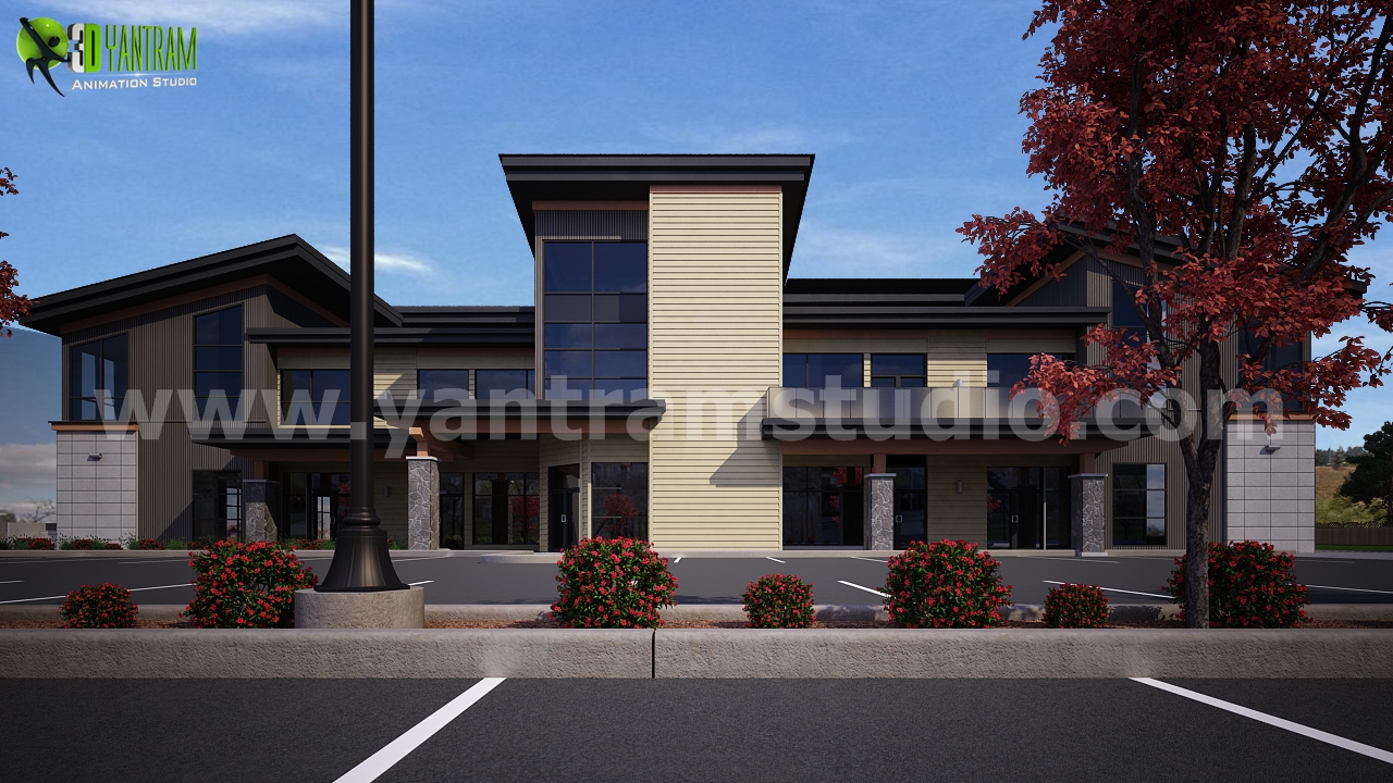 加拿大在建现代办公空间三维渲染-20