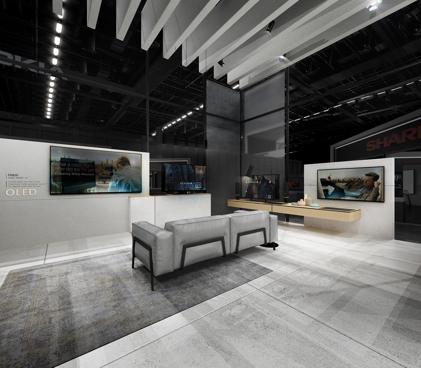 长虹 IFA 柏林展台设计 | 现代建筑模块与智能家居的完美融合-12