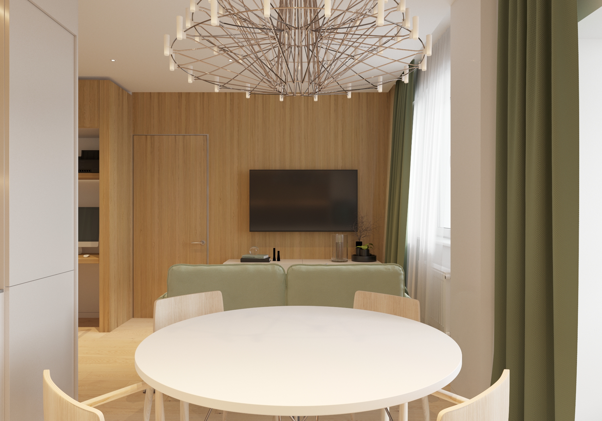 2018 年完成的"Prityazhenie"公寓室内设计-0