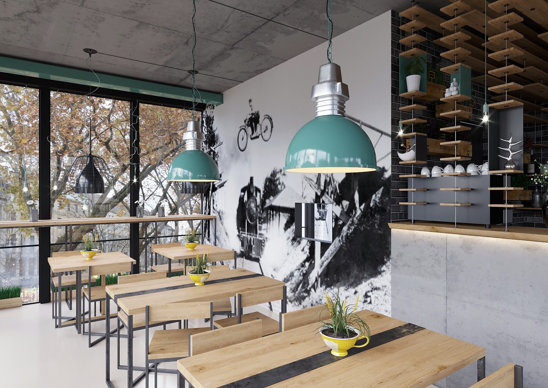 2018 简约风披萨咖啡厅设计-7