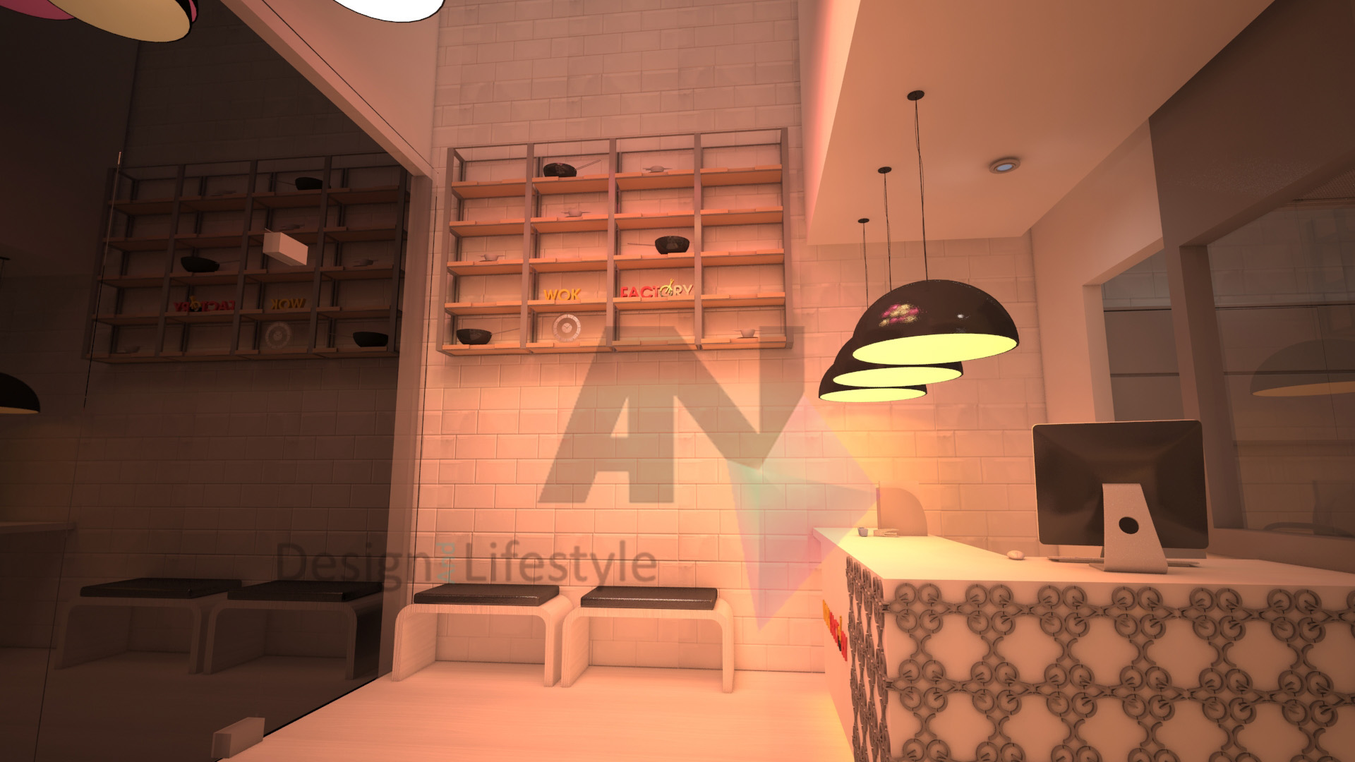 工业风亚洲快餐店设计 | Wok Factory Restaurant-6