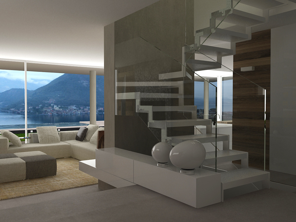 2014 年完工的意大利湖边别墅室内设计-0