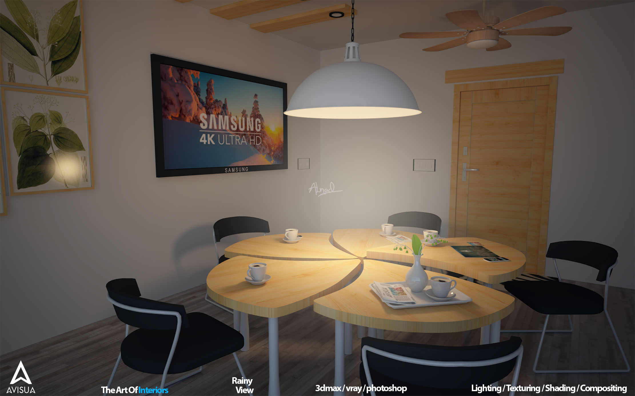 Architecture - Room / Round Modern Table-13