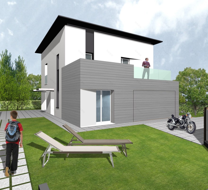 简约风格的三户独立别墅设计-10