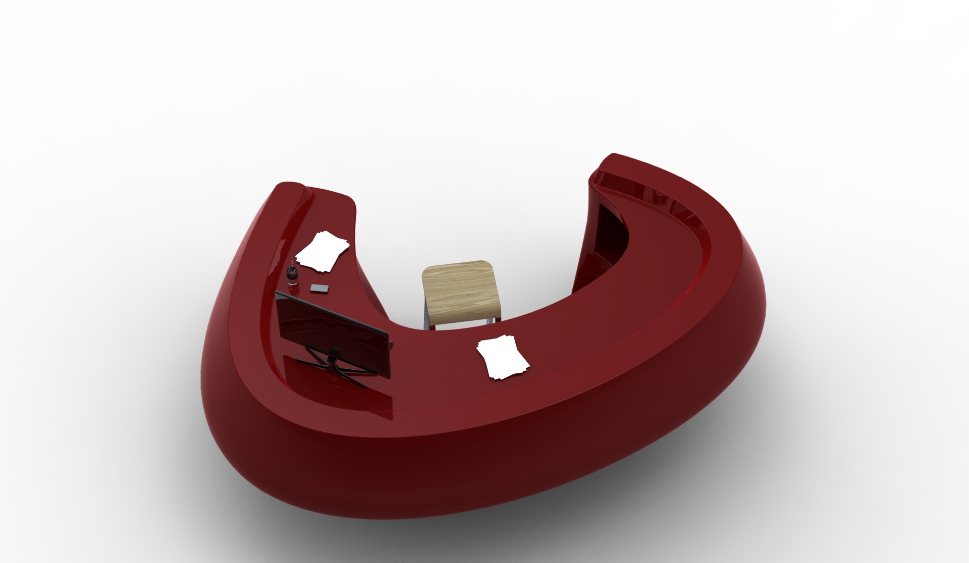 有机造型飞翼接待台-15