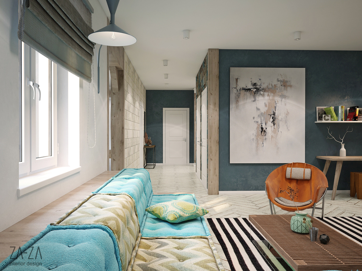 年轻公寓的极简生活空间-19