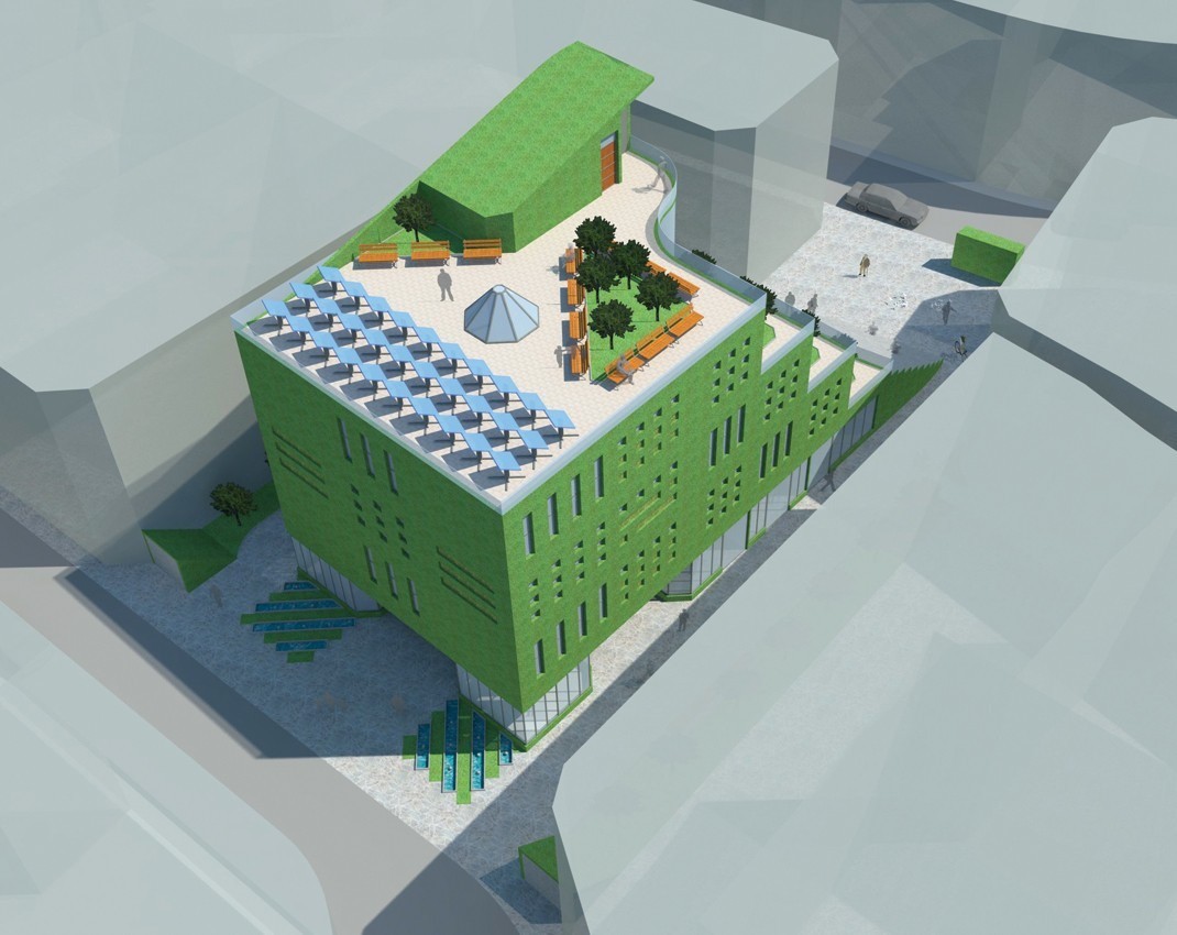 2014 年可持续建筑设计与绿色屋顶的融合-9