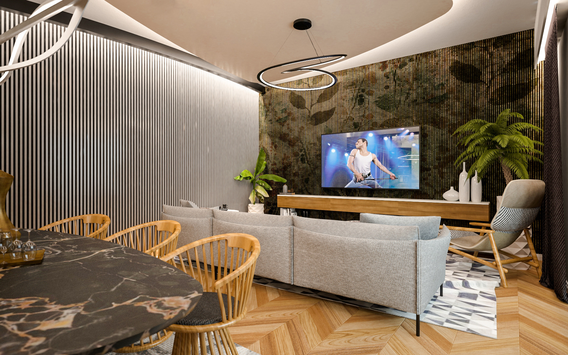 曲线家居空间，打造柔和层次感-2