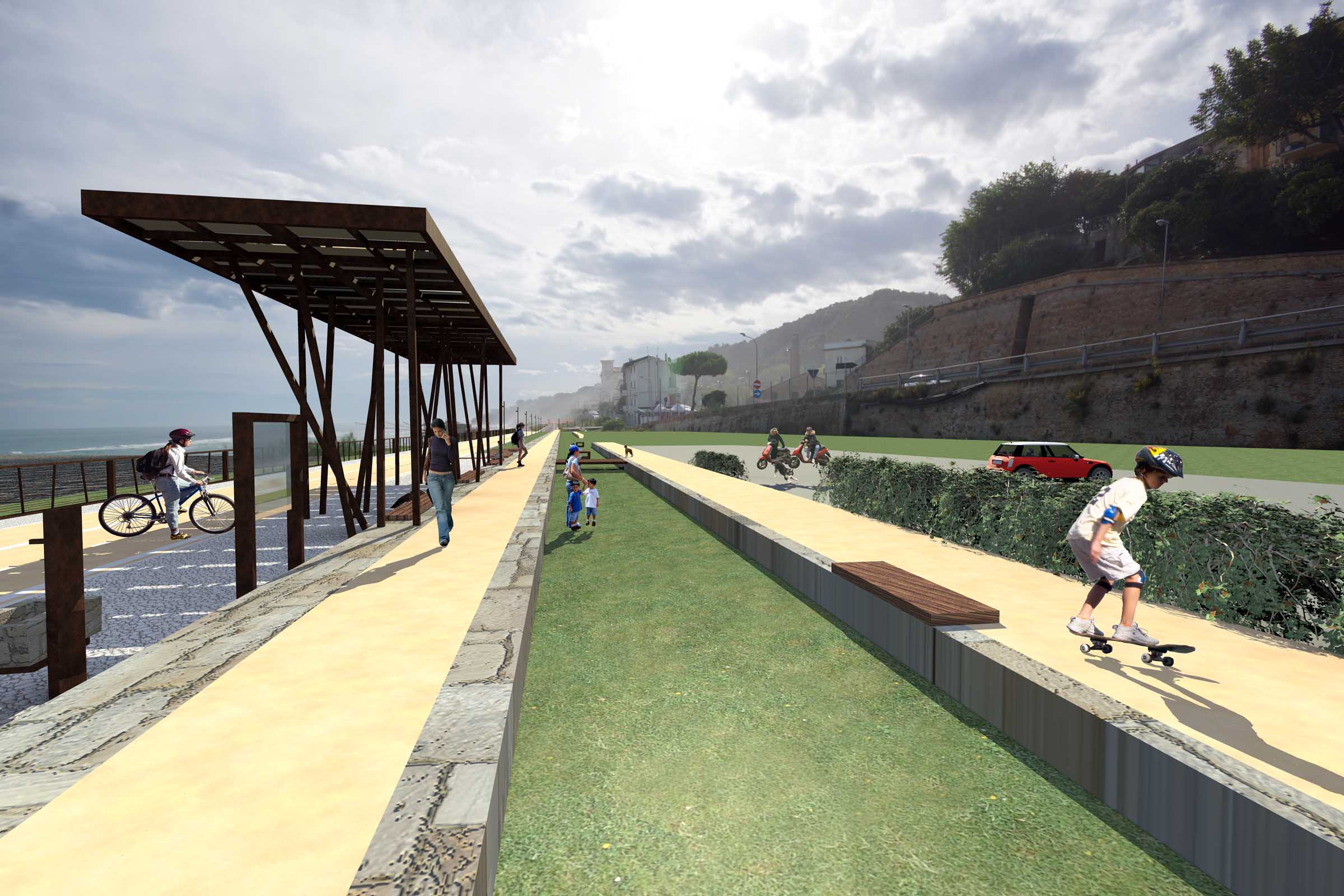 意式海岸风情,绿色骑行通道-33