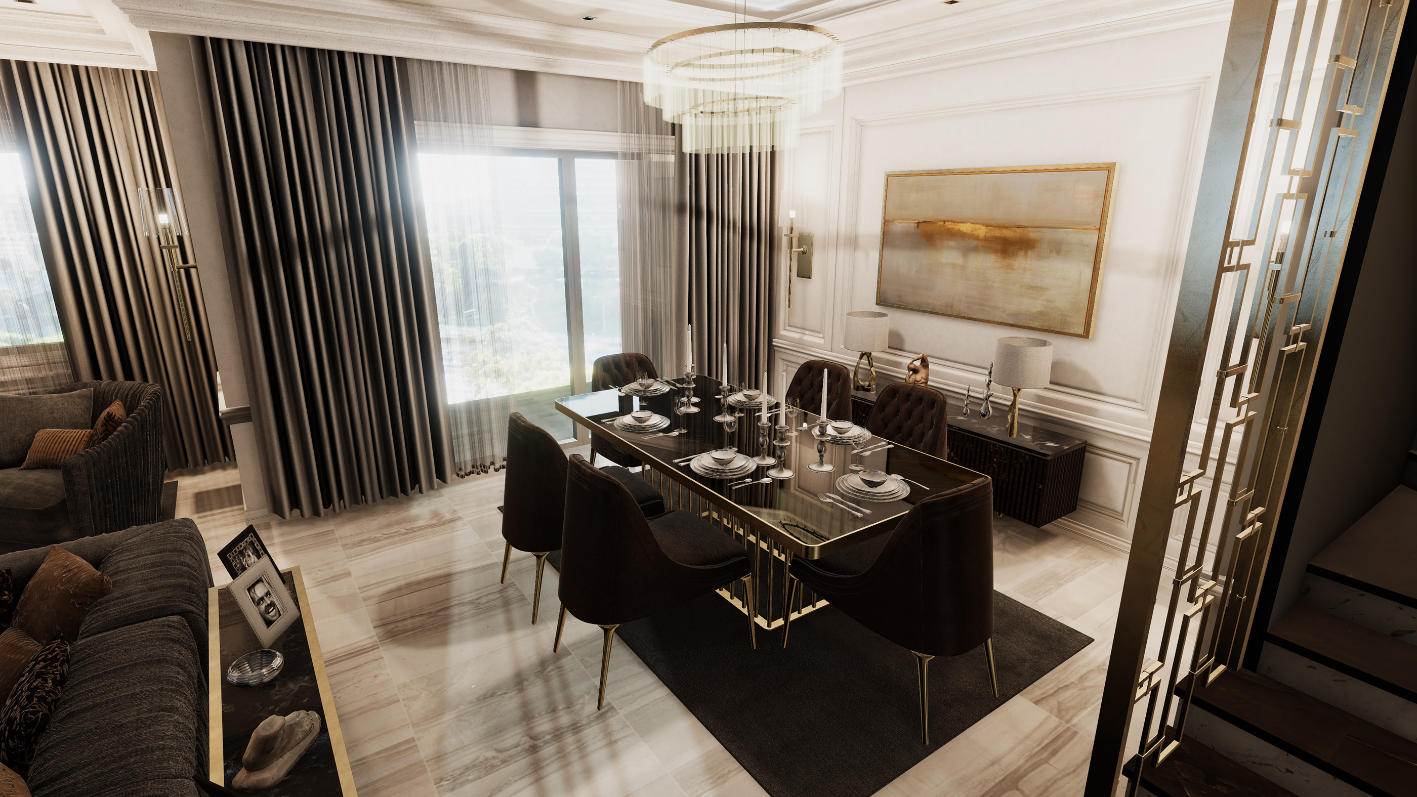 现代奢华别墅接待厅-4