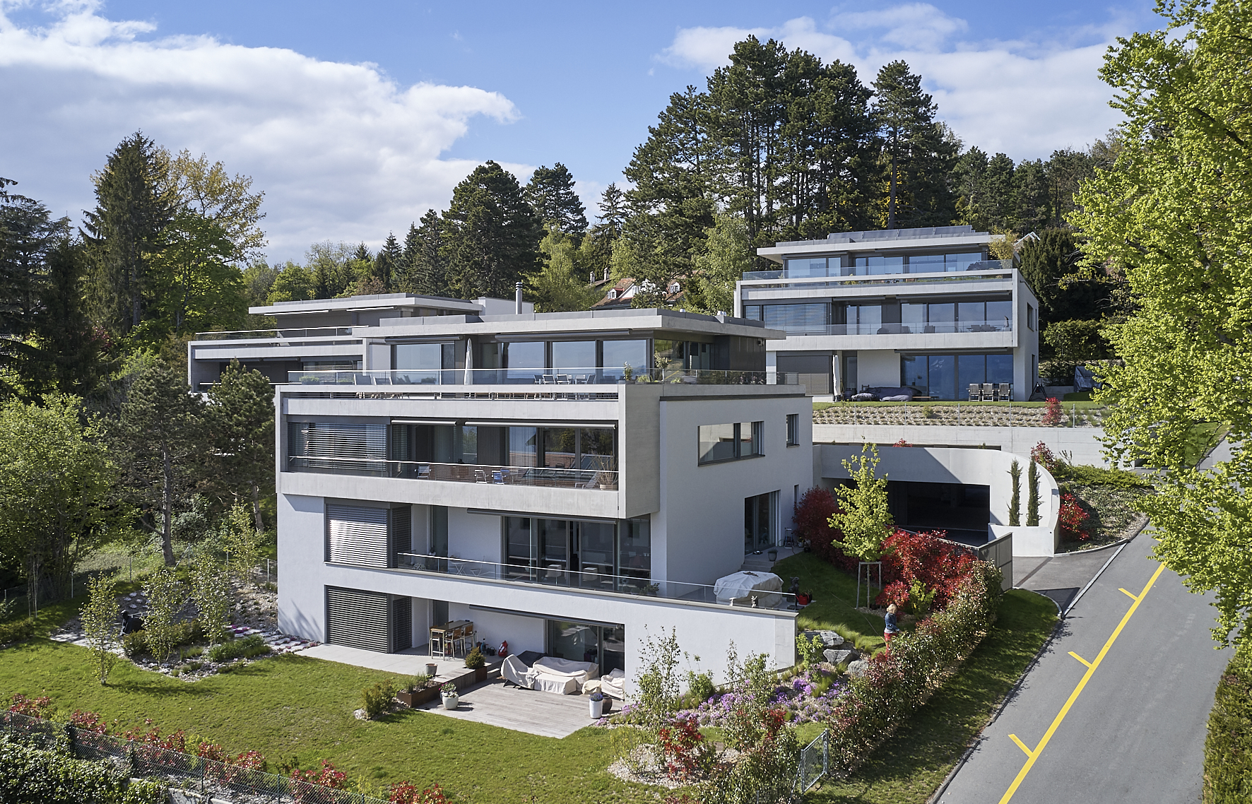 瑞士 Pully 别墅区三栋城市别墅设计-1