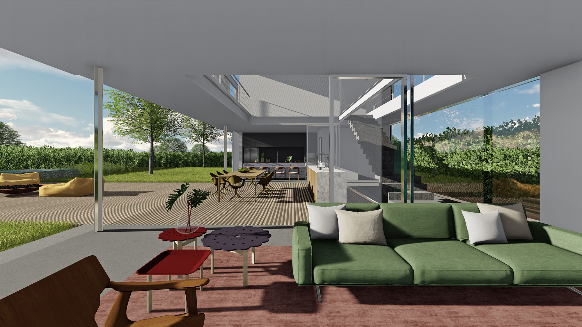 悬浮金属结构光影交织的宜居空间-7