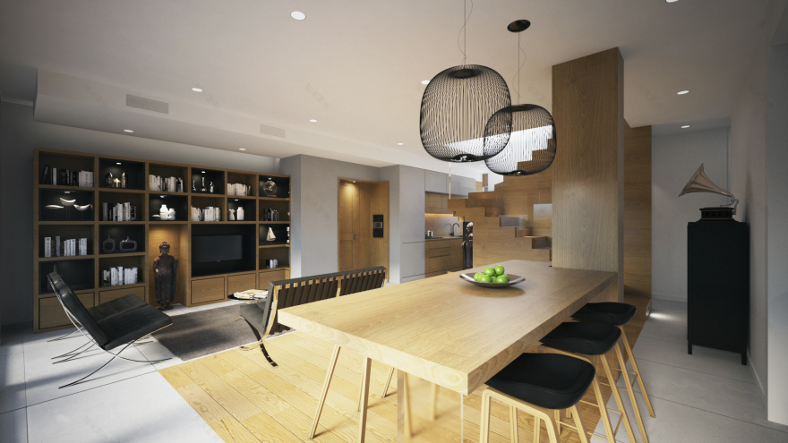 现代公寓中的传统东方元素——双厨房设计-1