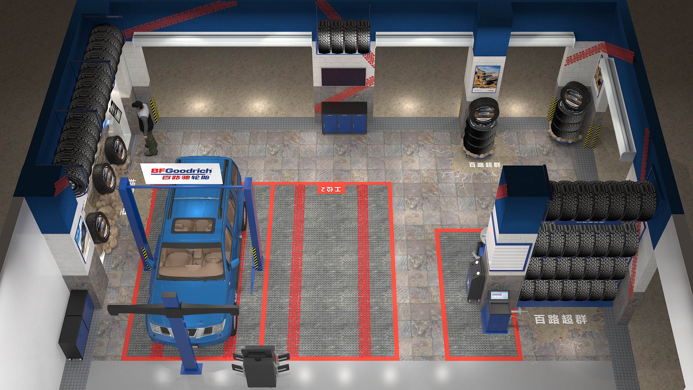 BFG 轮胎商店零售空间设计 | 现代工业风-4