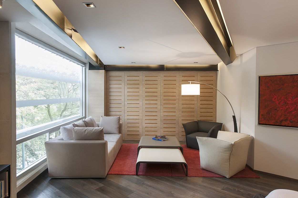 墨西哥城双层复式公寓,现代设计演绎宽敞空间-9