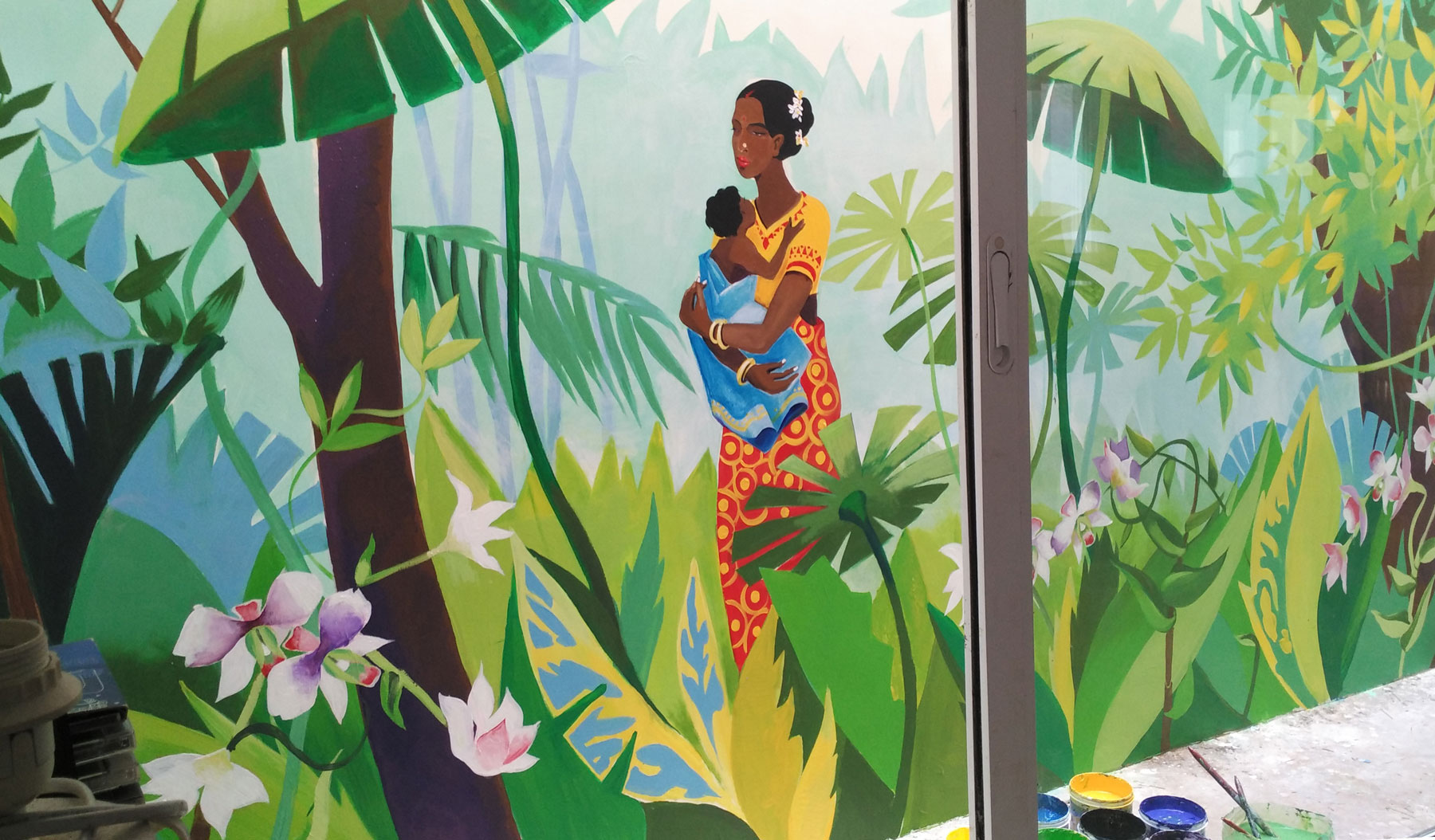 法式热带森林壁画-6