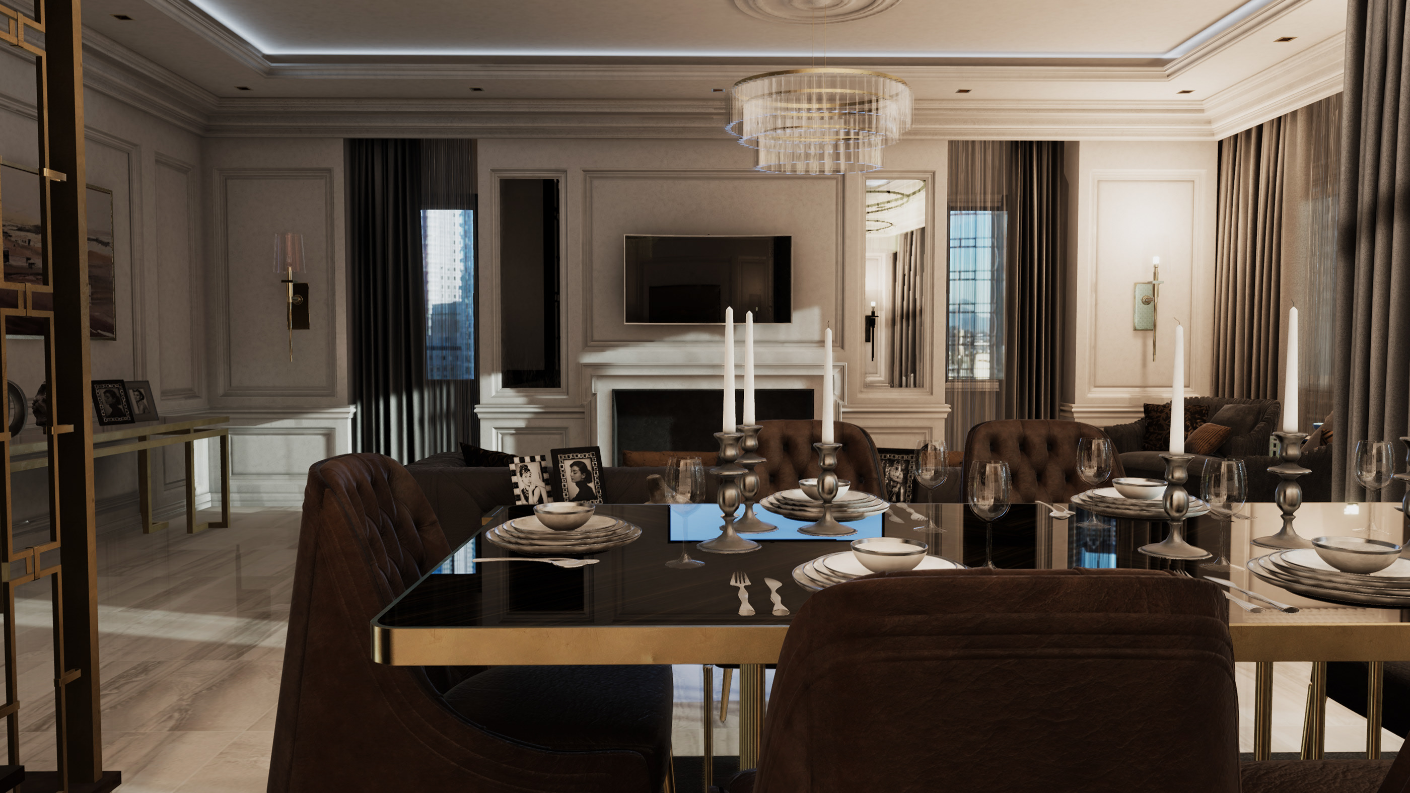 现代奢华别墅接待厅-5