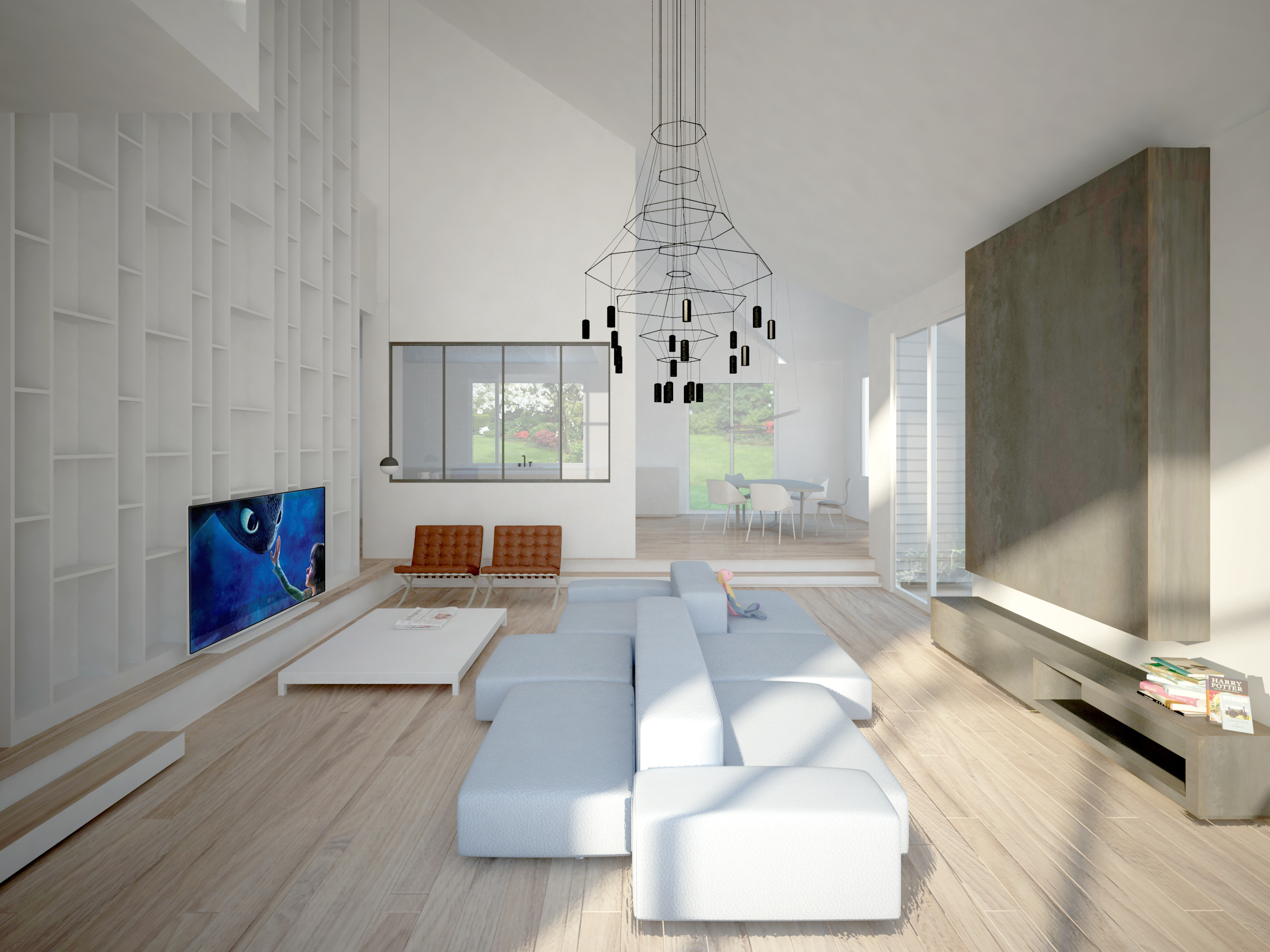 360°全景生活 | 新泽西森林中的家庭活动室-13