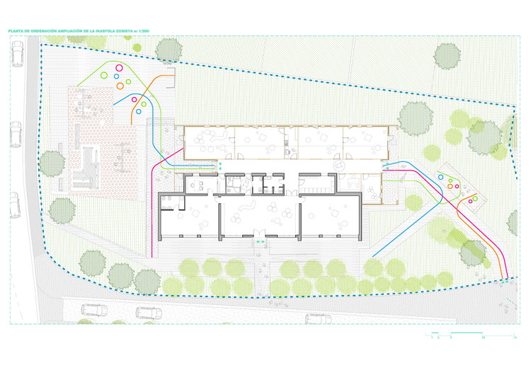西班牙 Zubieta 幼儿园扩建项目，绿色与木质的儿童学习空间-10