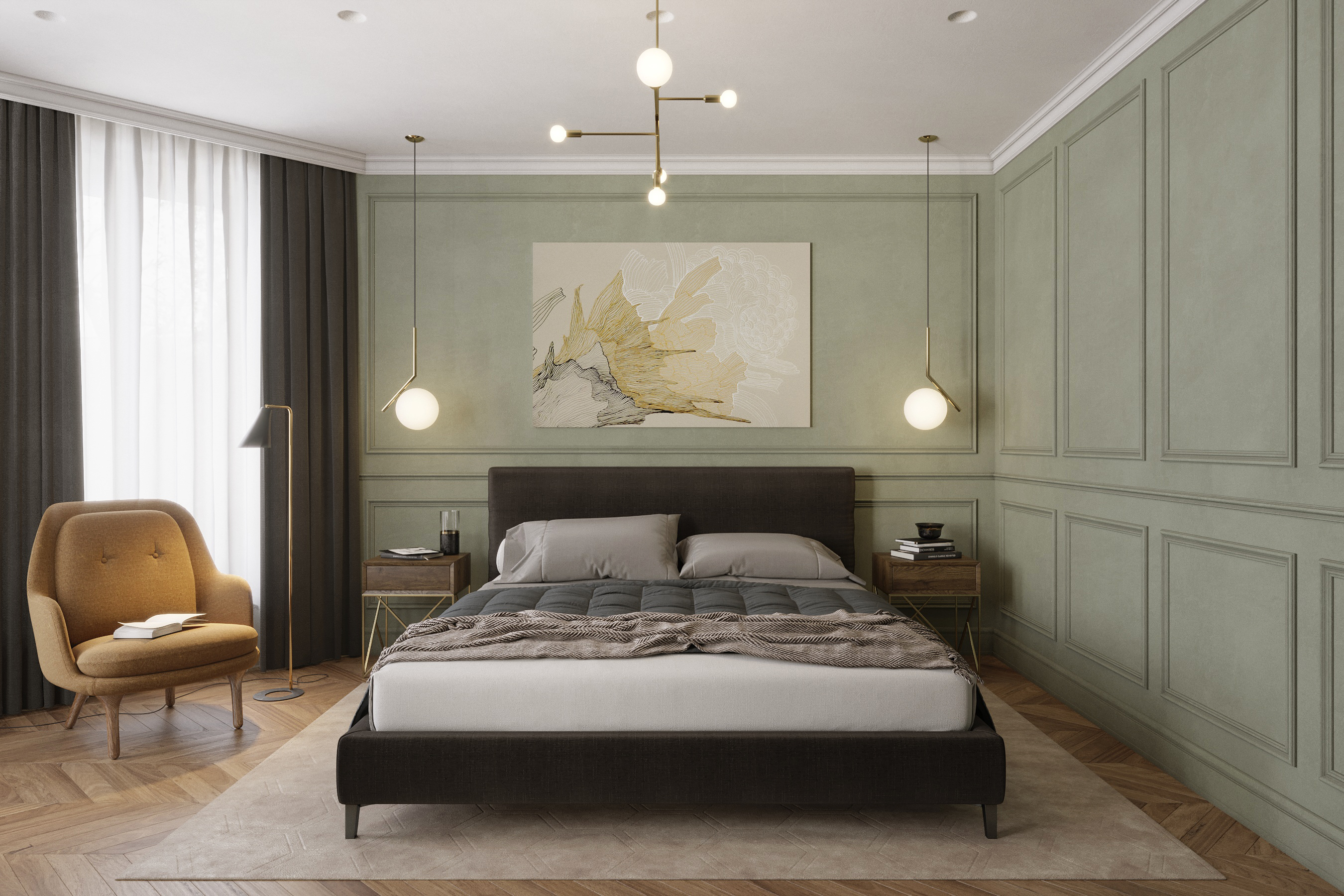 俄罗斯家庭住宅二楼现代与古典的完美融合-3