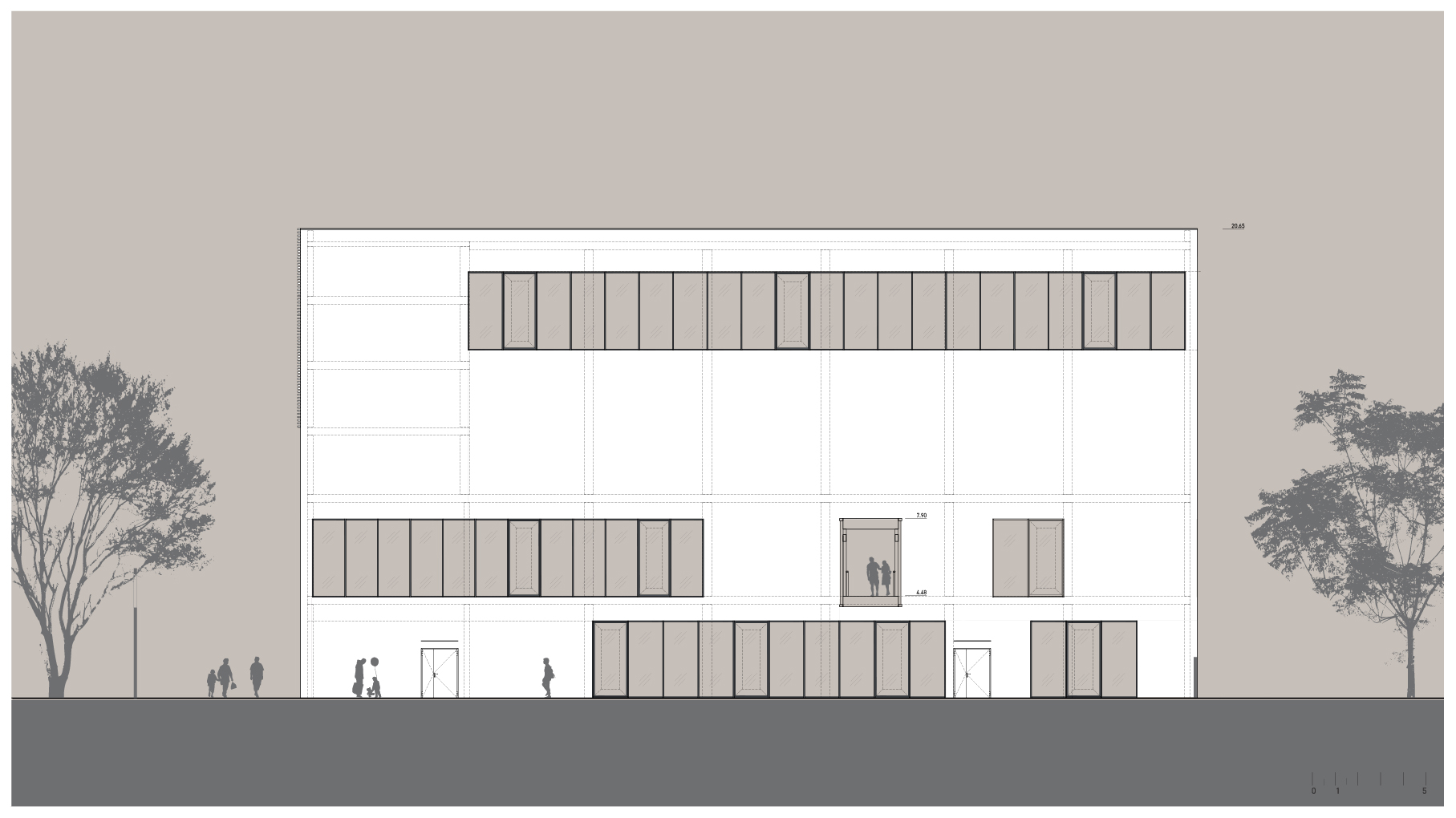 弗罗茨瓦夫市第 5 学校团体带击剑厅的混合运动场馆-18