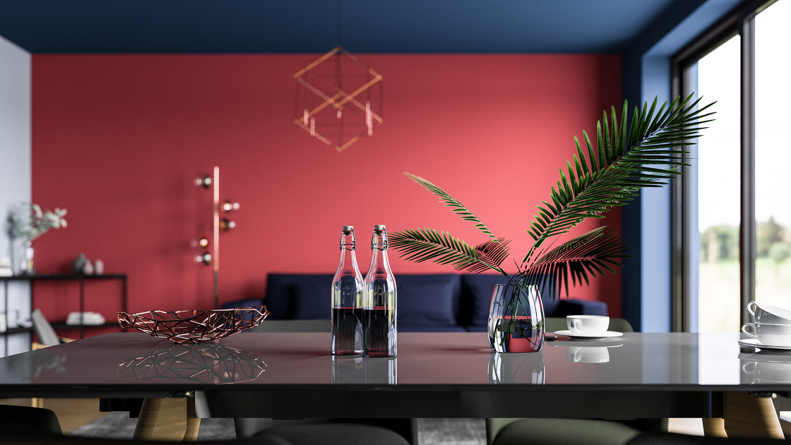 梦幻北欧风，海军蓝餐厅设计-6