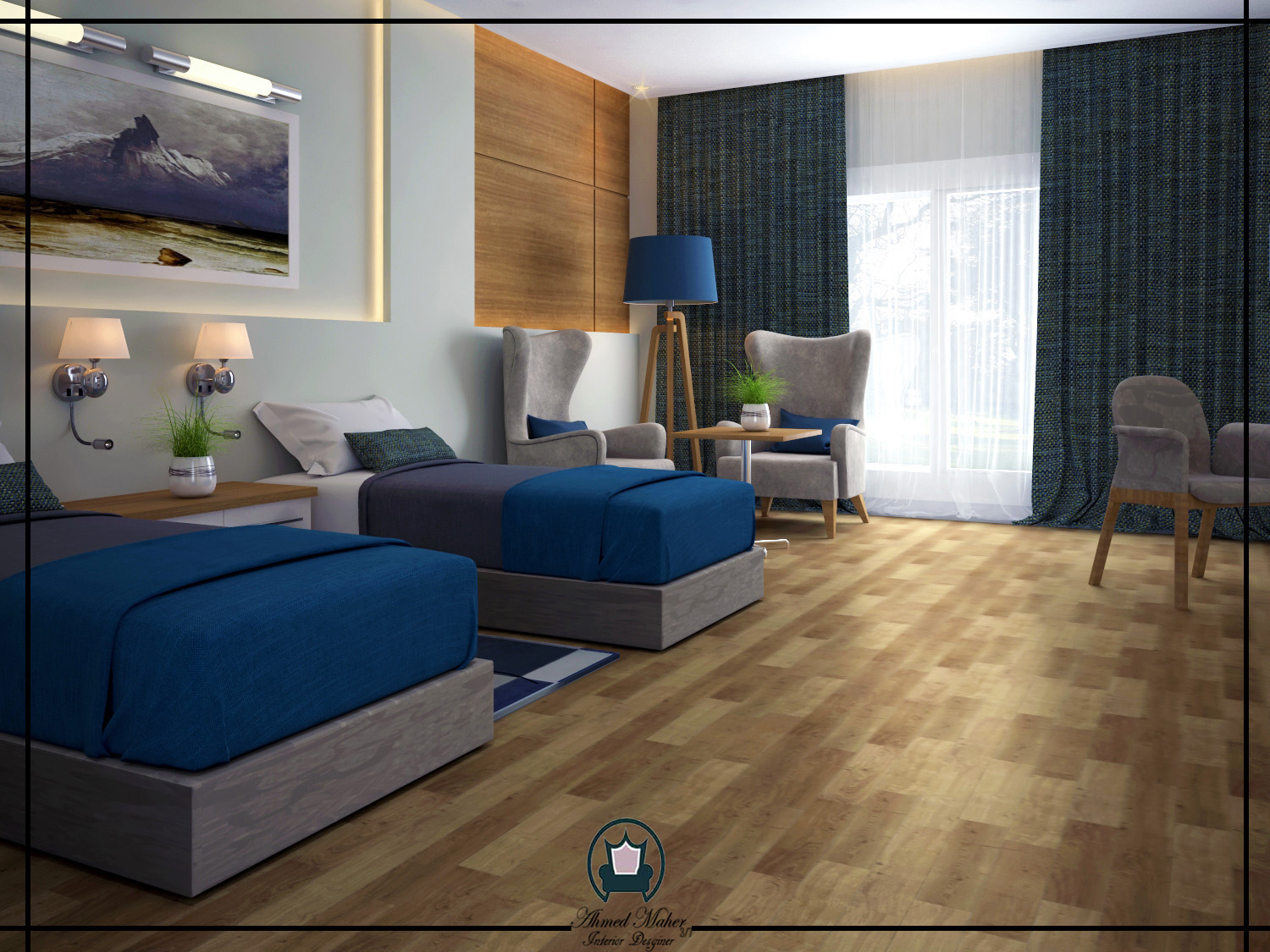 简约双卧酒店设计-3