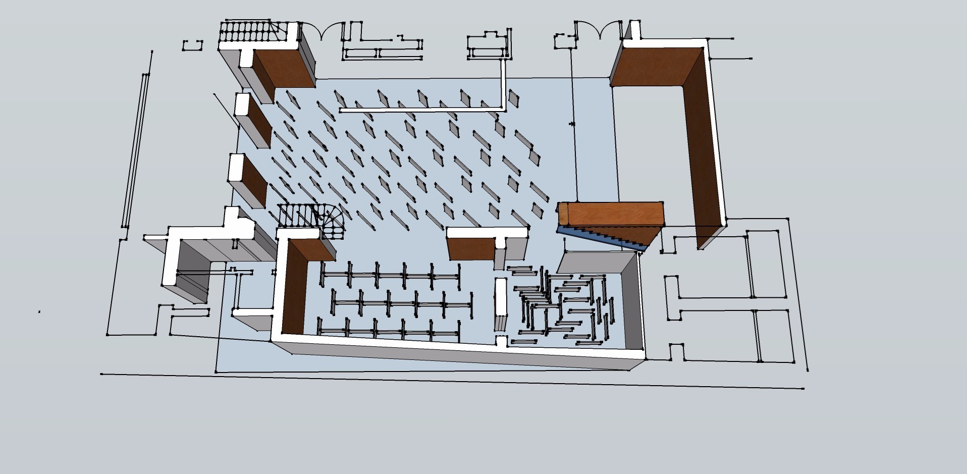 三维立体渲染餐厅环境声学设计-1
